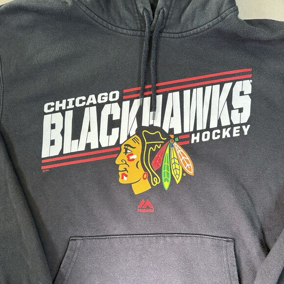 CHICAGO BLACKHAWKS NHL PULL OVER HOODIE SWEATSHIRT BY MAJESTIC XL - Picture 2 of 5